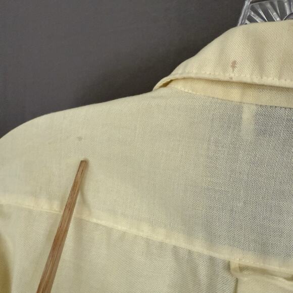 Vintage Square One Button-Up Shirt Butter Yellow Rainbow Embroidery Women Sz M/L - Picture 10 of 14